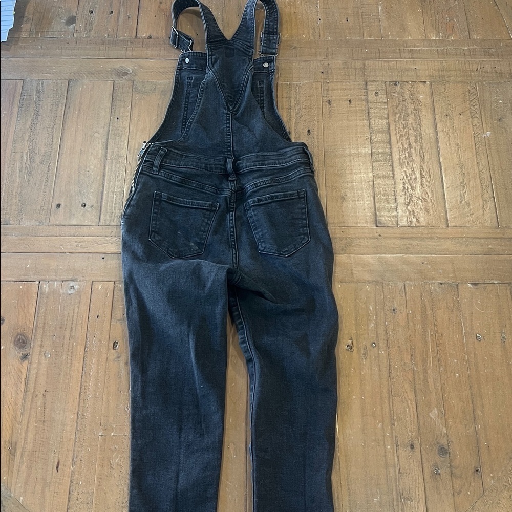 Gap black denim jeans overalls girls large 10 slim fit skinny - Picture 7 of 10